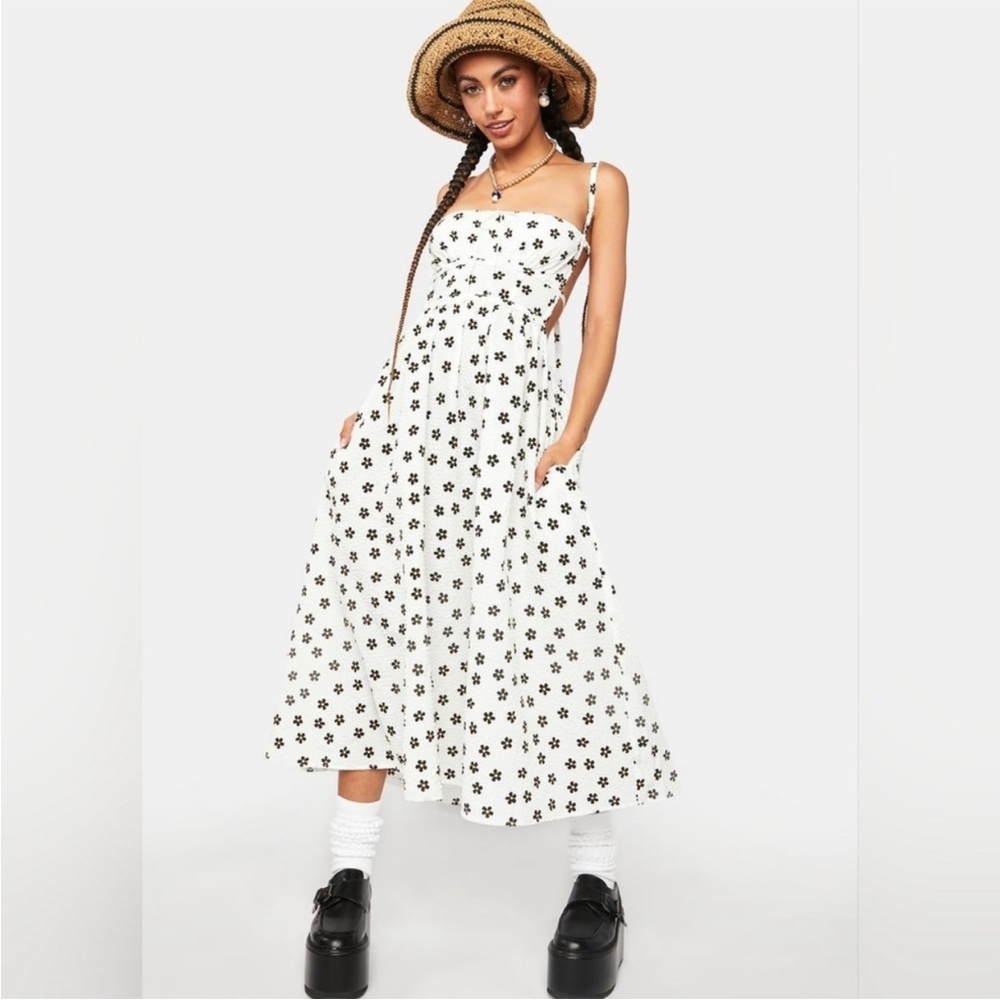 For Love & Lemons Brenda Midi Dress NWT XL Floral Cottagecore Romantic - Picture 3 of 9